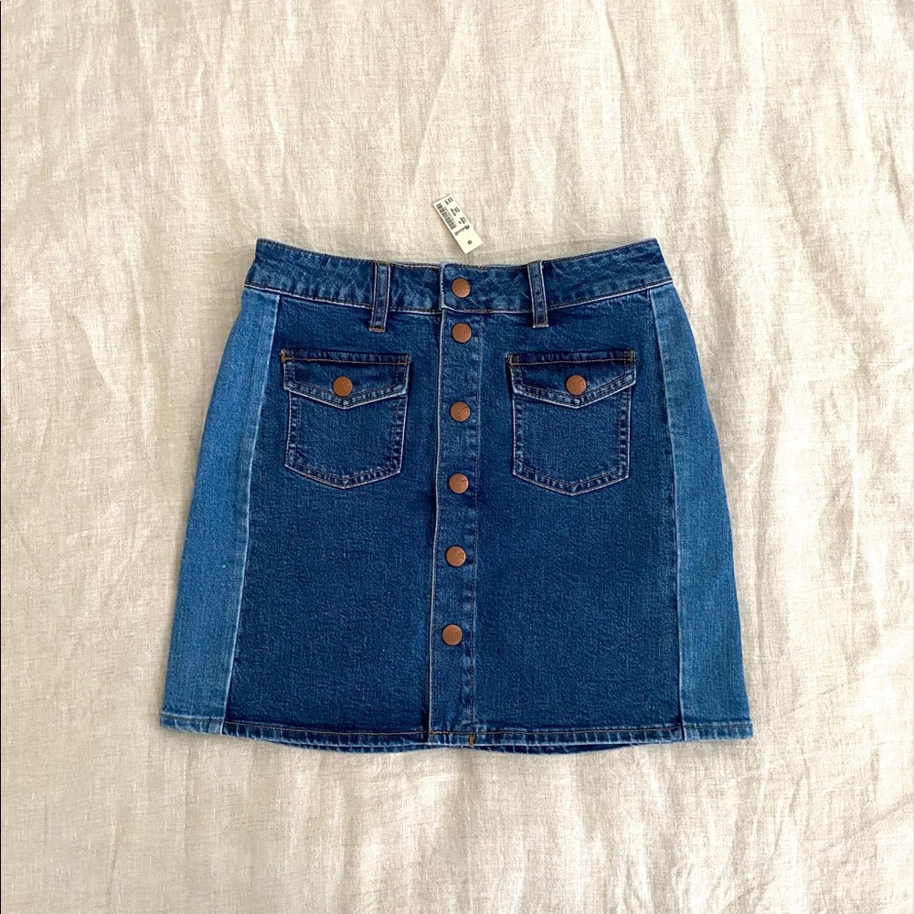 Madewell | Color Block A-Line Denim Skirt